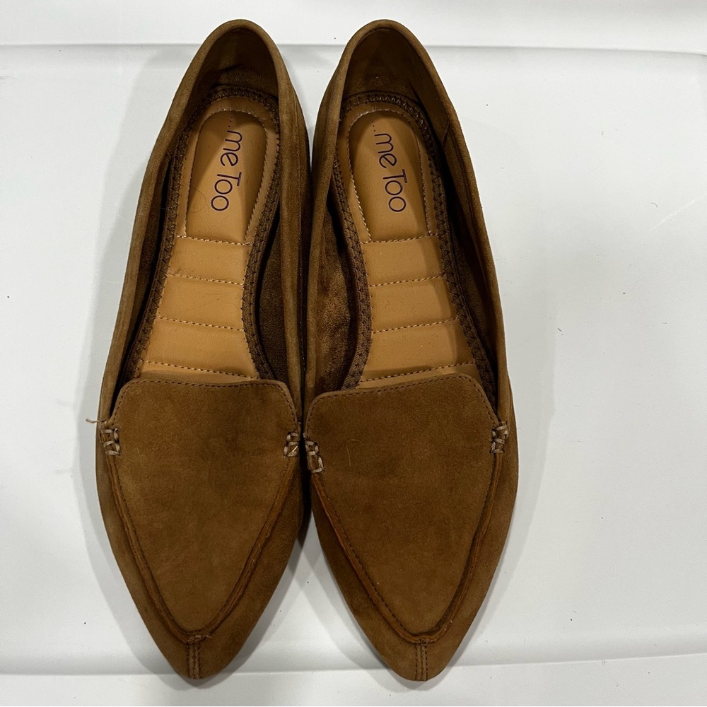 Me Too - Pointed Tan Suede Mules